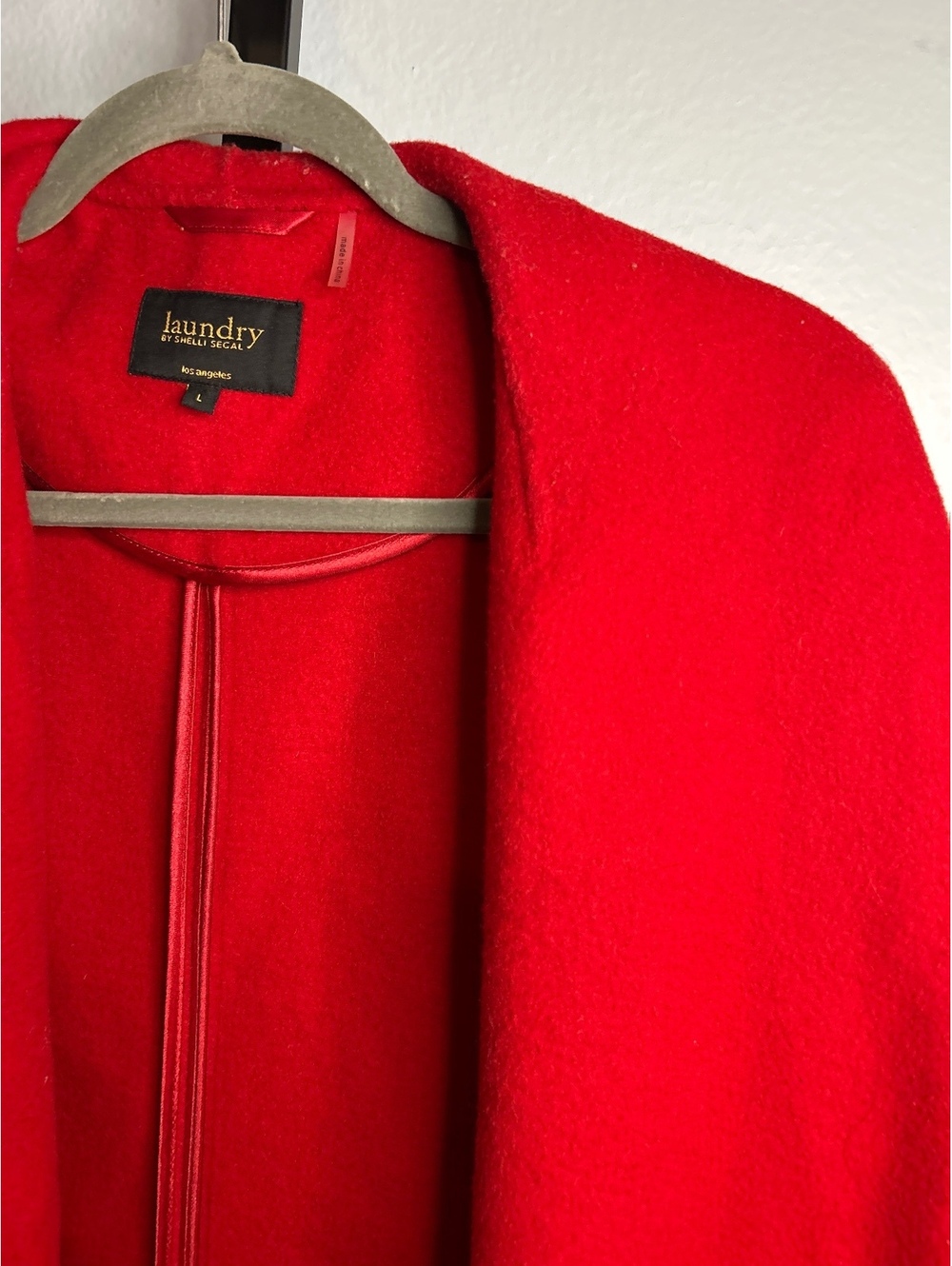 Jacket- Laundry by Shelli Segal Red Wool Blend Open Front Cardigan Jacket Large